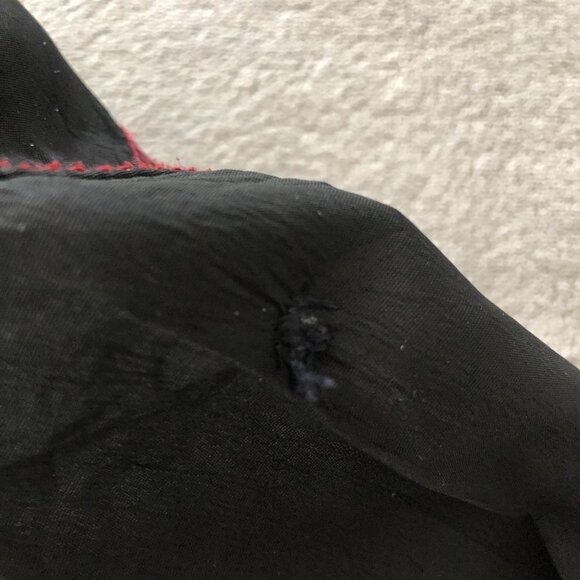 VTG Jean Paul Gaultier Jeans Black With Red Stitching Long Sleeve Snap Shirt - Picture 12 of 16